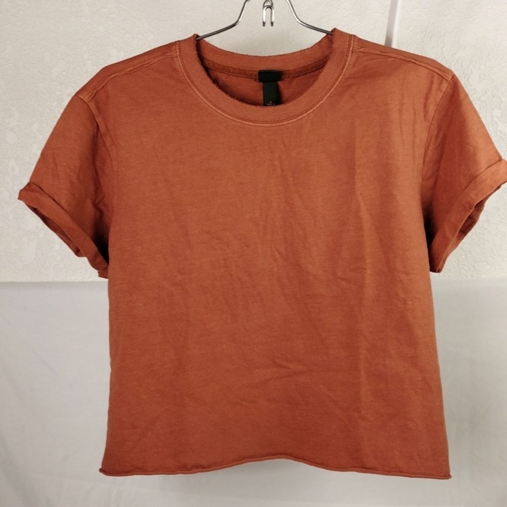 Women's 100% Cotton Crop Top - Rust Color NWT
